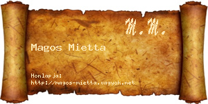 Magos Mietta névjegykártya